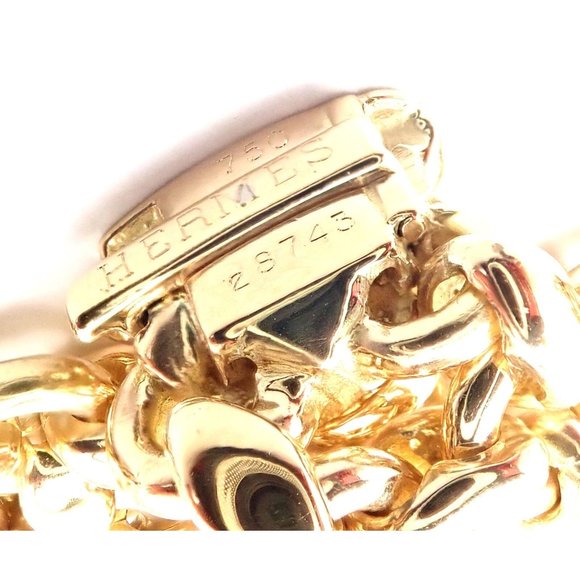 Rare! Vintage Authentic Hermes 18k Yellow Gold Link Necklace - Picture 8 of 9